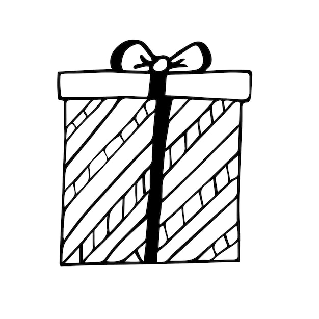 Confezione regalo con fiocco doodle