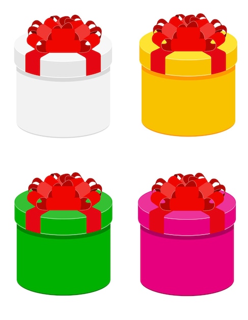 gift box with bow and ribbon stock vector illustration