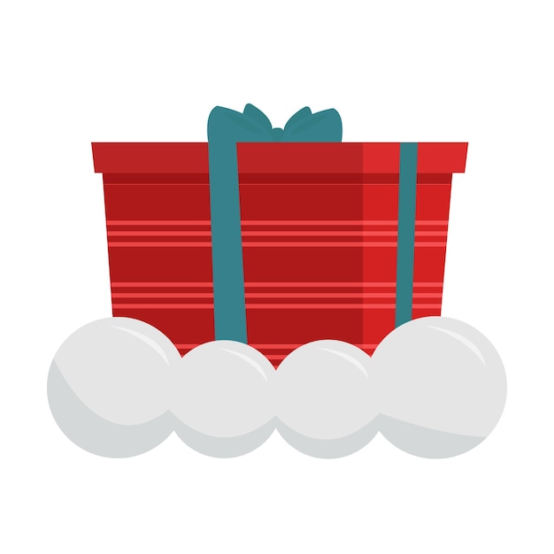 Gift box with cloud icon. Christmas season decoration and celebration theme. Isolated design. Vector