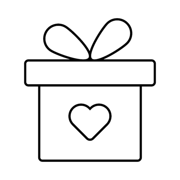 Gift box with heart icon