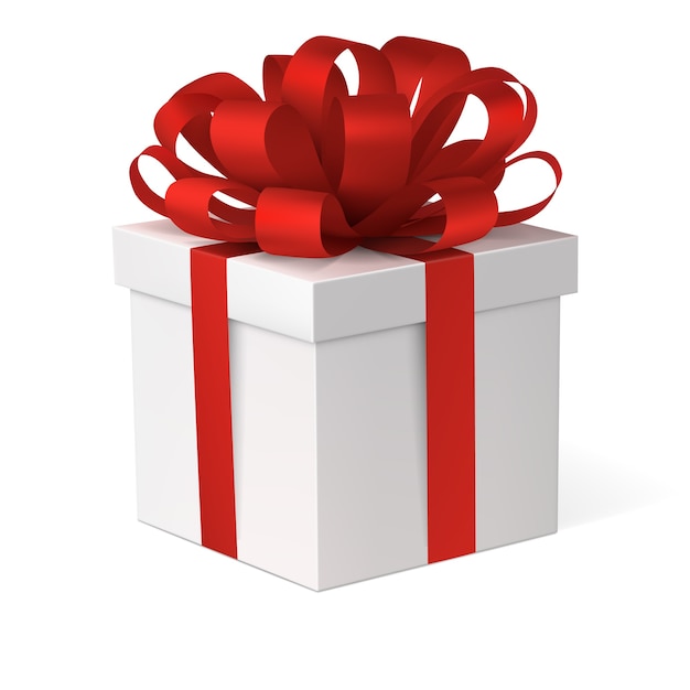 Gift boxes with red bows Royalty Free Vector Image