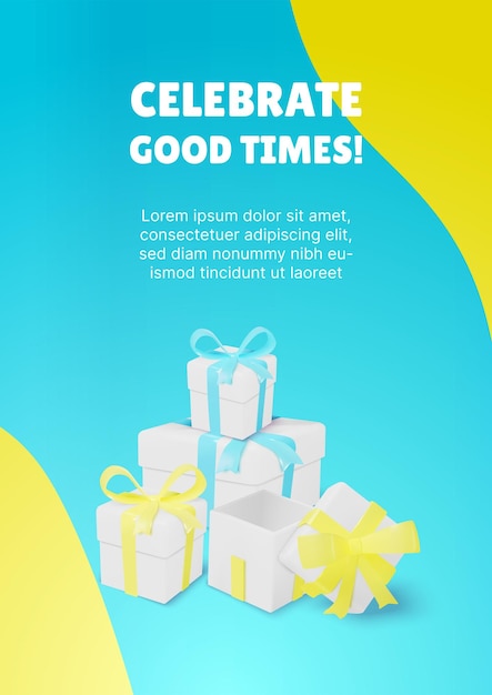 Gift boxes on bright background poster