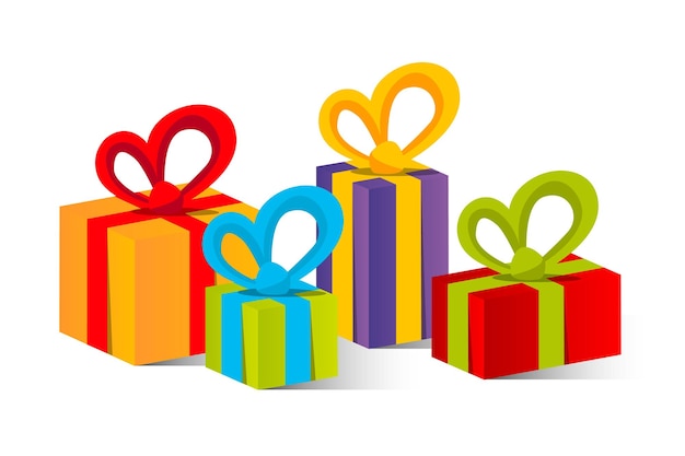 Vector gift boxes isolated