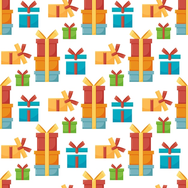 Gift boxes seamless pattern