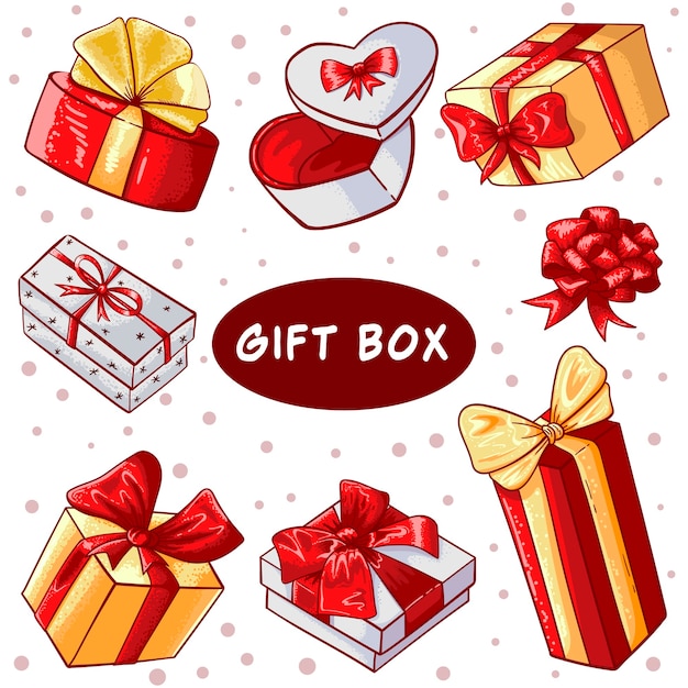 Vector gift boxes set