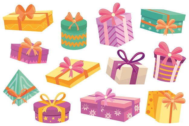 Vector gift boxes vector illustration mockup