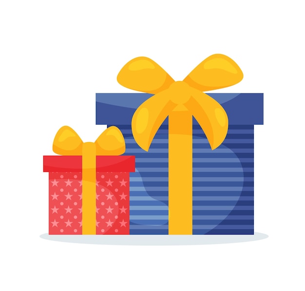 Gift boxes with a bow vector illustration