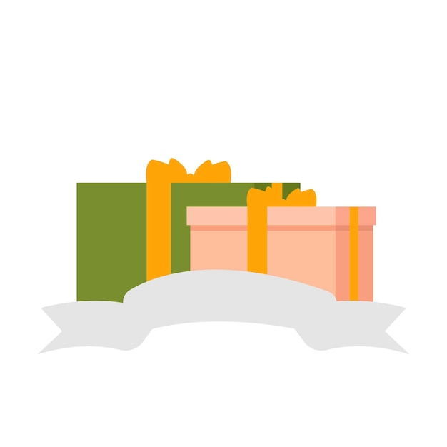 Gift boxes with ribbons icon. Flat illustration of gift boxes with ribbon icon for web design