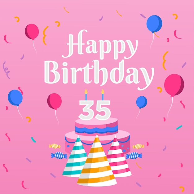 선물 및 케이크 디자인, 생일 축하 35 카드 축하 장식 서프라이즈 파티 기념일