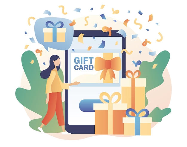 Buono regalo buono o coupon online nell'app per smartphone bonus del programma fedeltà di vendita