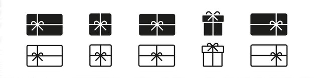 벡터 선물 카드 아이콘 상품권 벡터 세트 특별 선물 기호