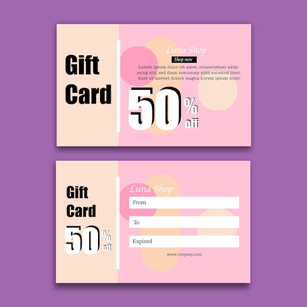 Gift card template