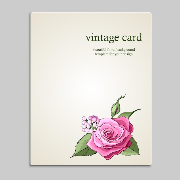 Vector gift card voucher banners with pink rose flowers