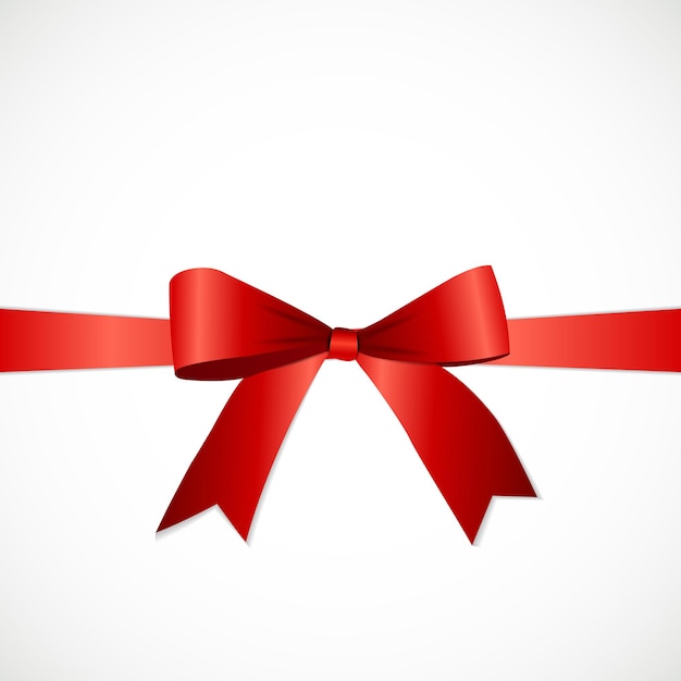 Gift Card with Red Ribbon and Bow. illustration