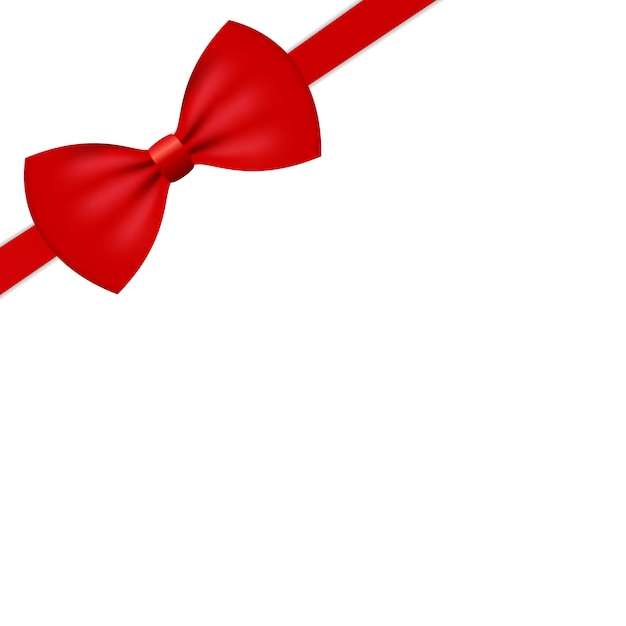 Gift Card with Red Ribbon and Bow.