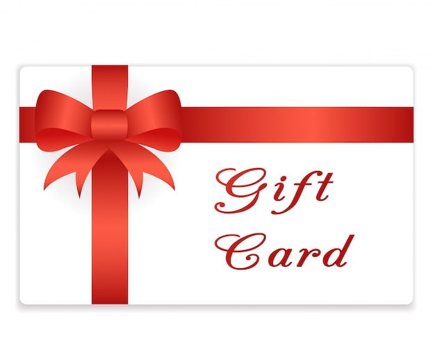 Vector gift card with ribbon