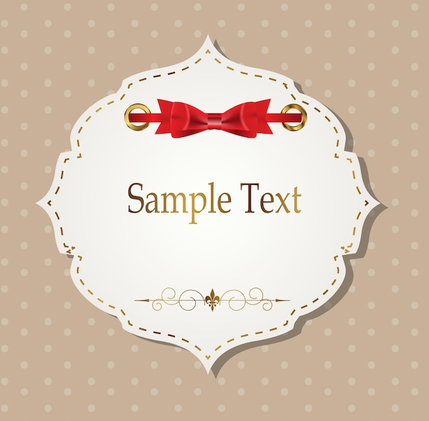 Gift card with ribbons, design elements. Vector illustration