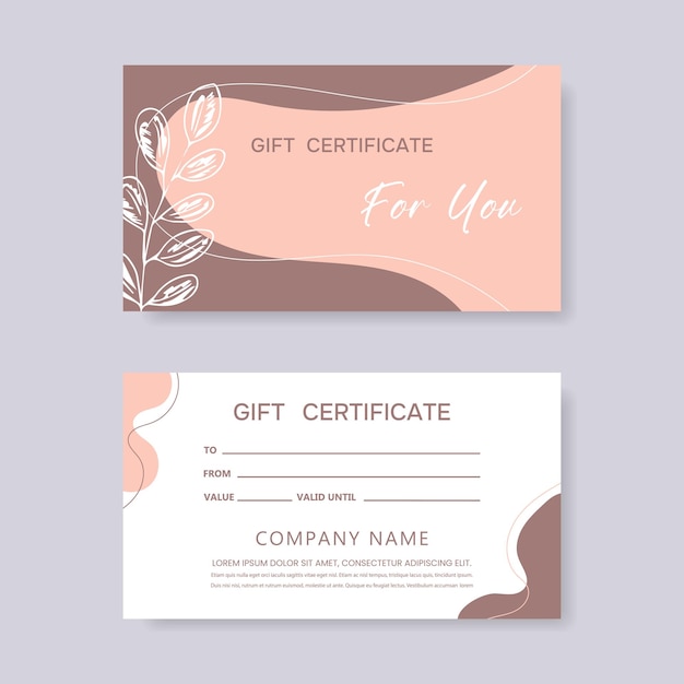 gift certificate template in modern floral style for salon gallery spa store gift certificate