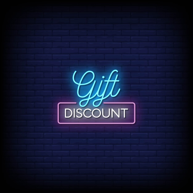 Gift discount neon signs style text