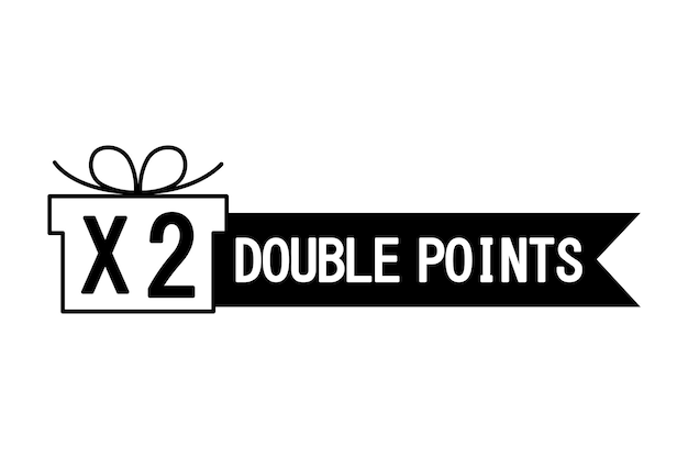 Gift double points icon. marketing concept. business success. vector illustration. stock image.