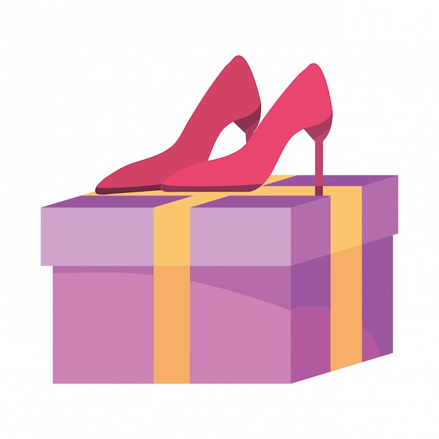 Gift and heels illustration