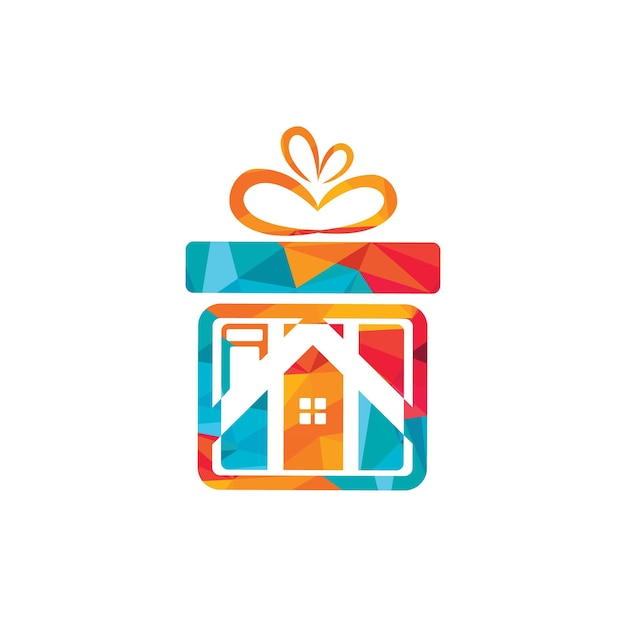 Gift home vector logo design