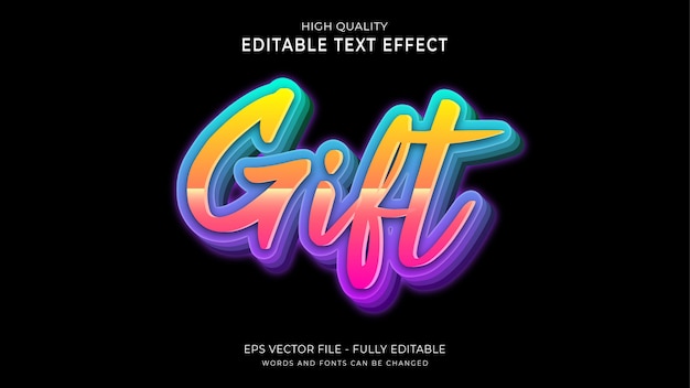 Vector gift kleurrijk teksteffect