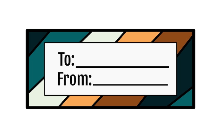 Vector gift label tag template with to and for space design