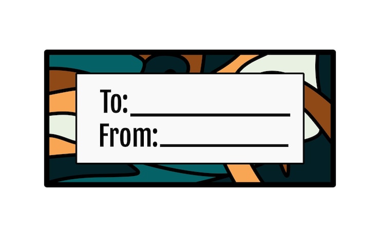 Vector gift label tag template with to and for space design
