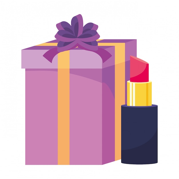 Gift and lipstick illustration