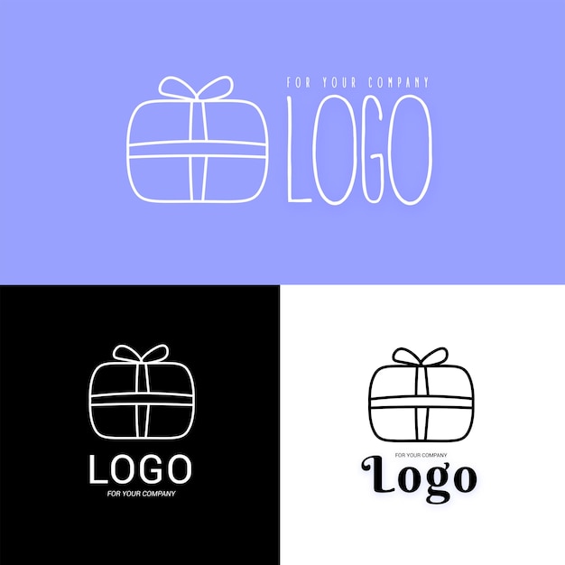 Gift logotype surprise logo gift icon box icon for web design or company isolated vector