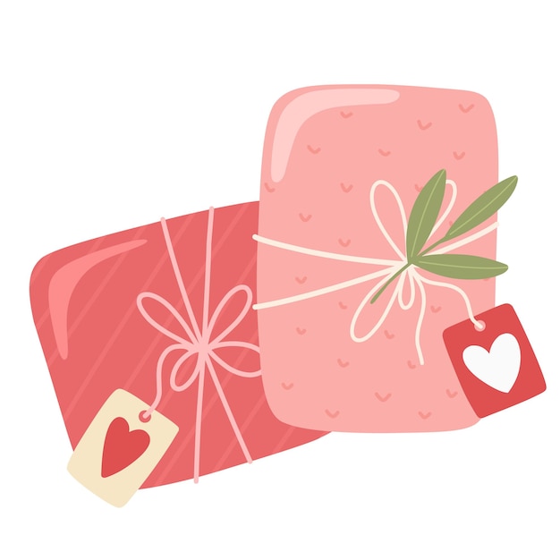 Vector a gift for a loved one or for valentine's day. packing vector illustration, cartoon style.