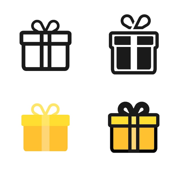 Vector gift set different icon sign vector