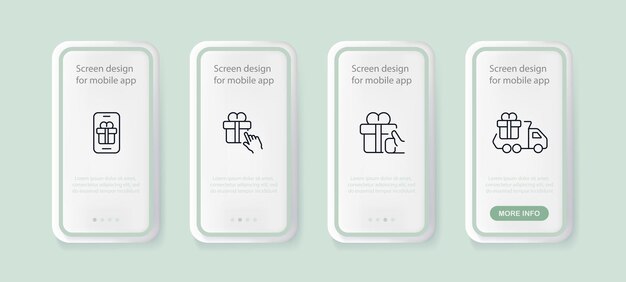 벡터 선물 세트 아이콘 선물 배달 쇼핑 카트 프레젠테이션 다시 시작 기부 주문 서약 휴일 새해 활 생일 축하 개념 ui 전화 업 스크린 네오모피즘 스타일