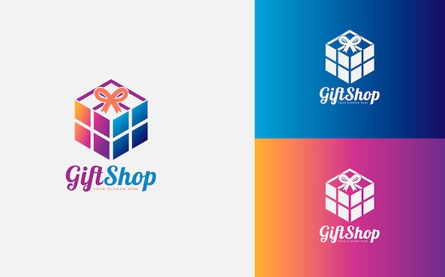 Gift Shop Logo Design Concept Vector