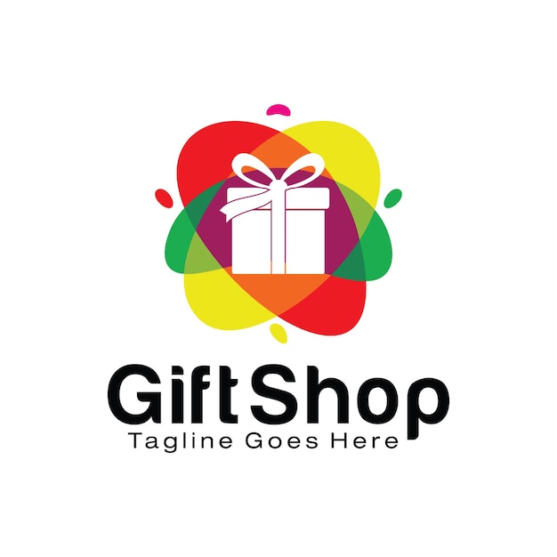 Vector gift shop logo design template