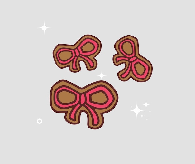 Vector gift string biscuits hand drawing illustration