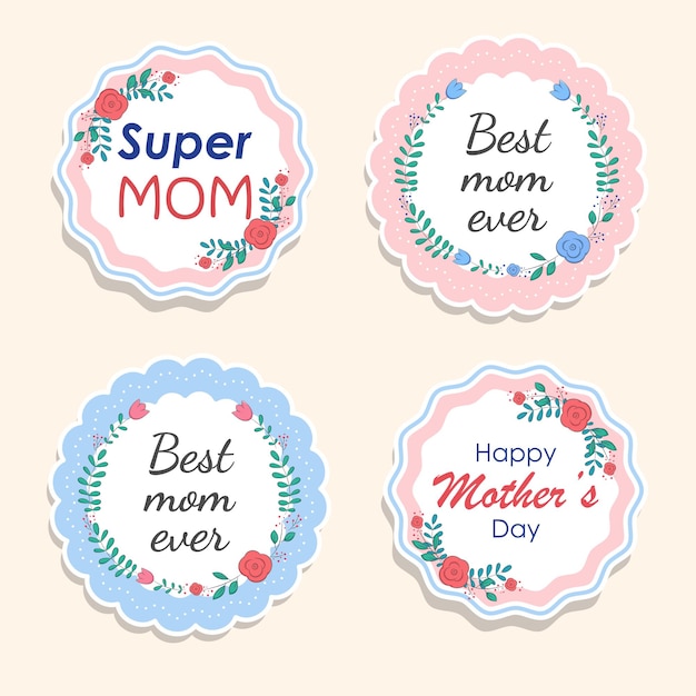 Vettore etichetta regalo happy mothers day collection