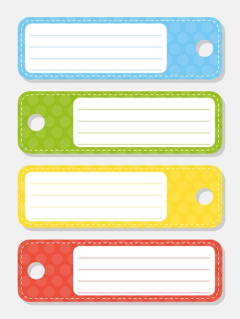 Vector gift tags. bright stickers. rectangular label. for holidays with space for your text. .