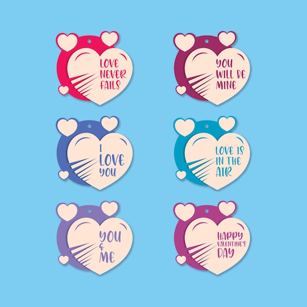 Gift Tags with different shaped Love icon