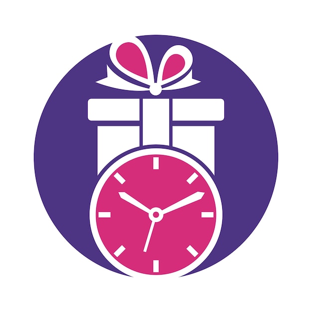 Gift Time Icon Logo Design Element