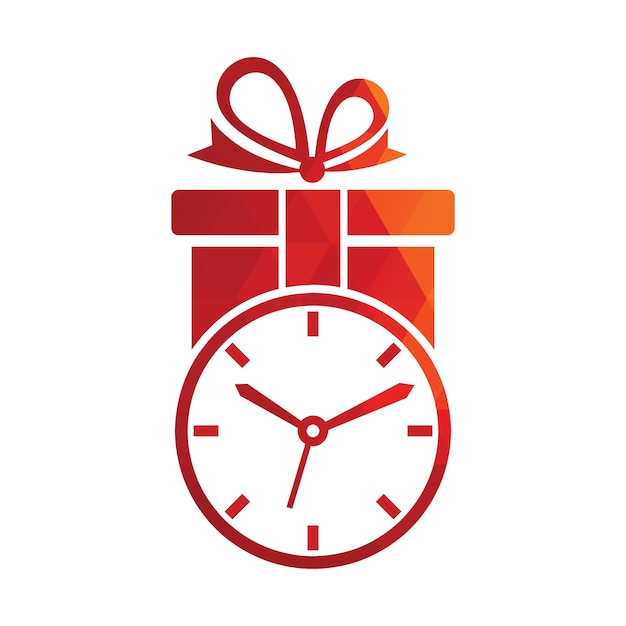 Gift Time Icon Logo Design Element