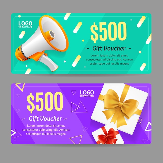 Gift Voucher Card Set Vector