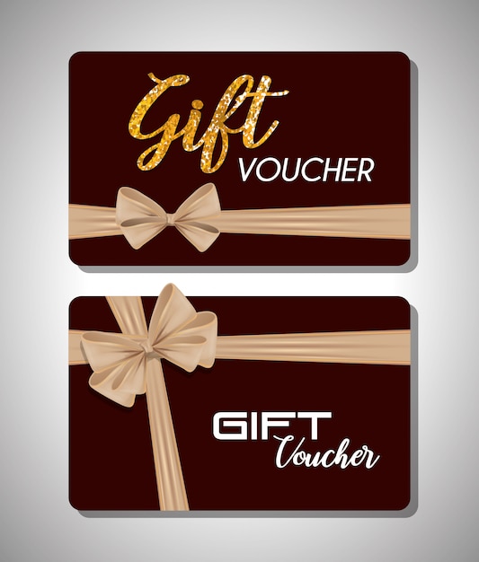 Gift voucher card with ribbon beige