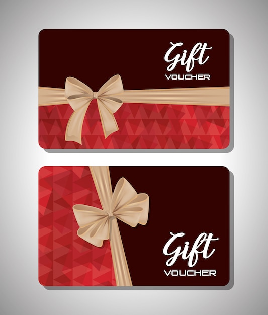 gift voucher card with ribbon beige