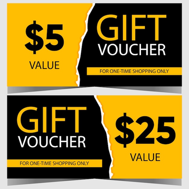 Vector gift voucher coupon or certificate to get a discount for shopping during the sale and special offer