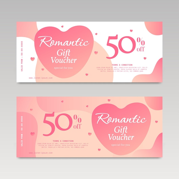 Gift voucher discount design for Valentine's day vector illustration