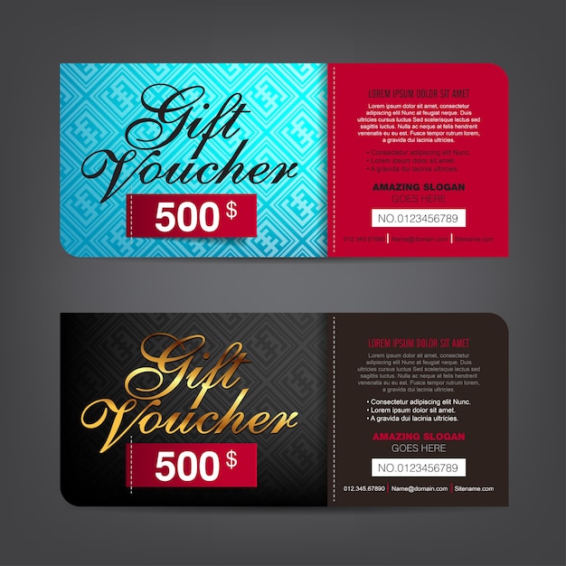 Vector gift voucher discount promotion template