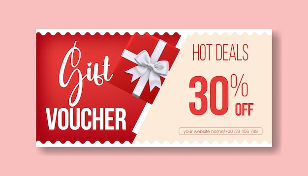Gift Voucher and Giveaway discount coupon Template for Sale offer Discount Banner design