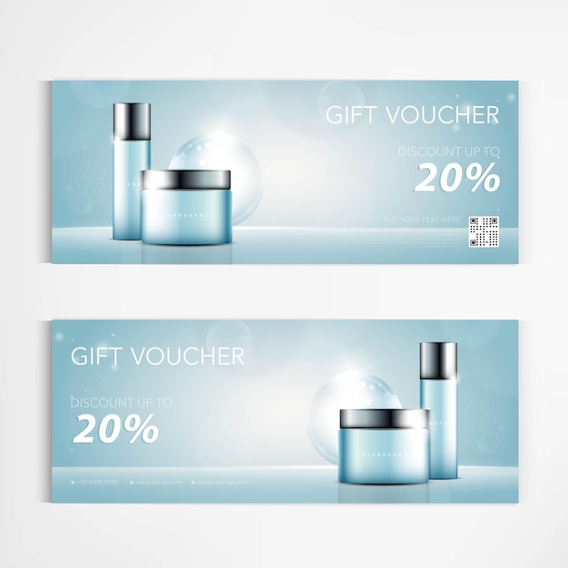 Gift voucher hydrating facial skin care cream for annual sale or festival sale.